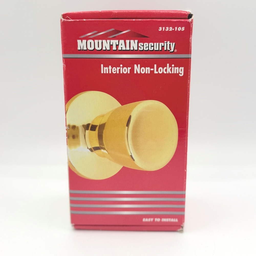 Mountain Security Interior Non-Locking Tulip Knob Polished Brass New 3132-105